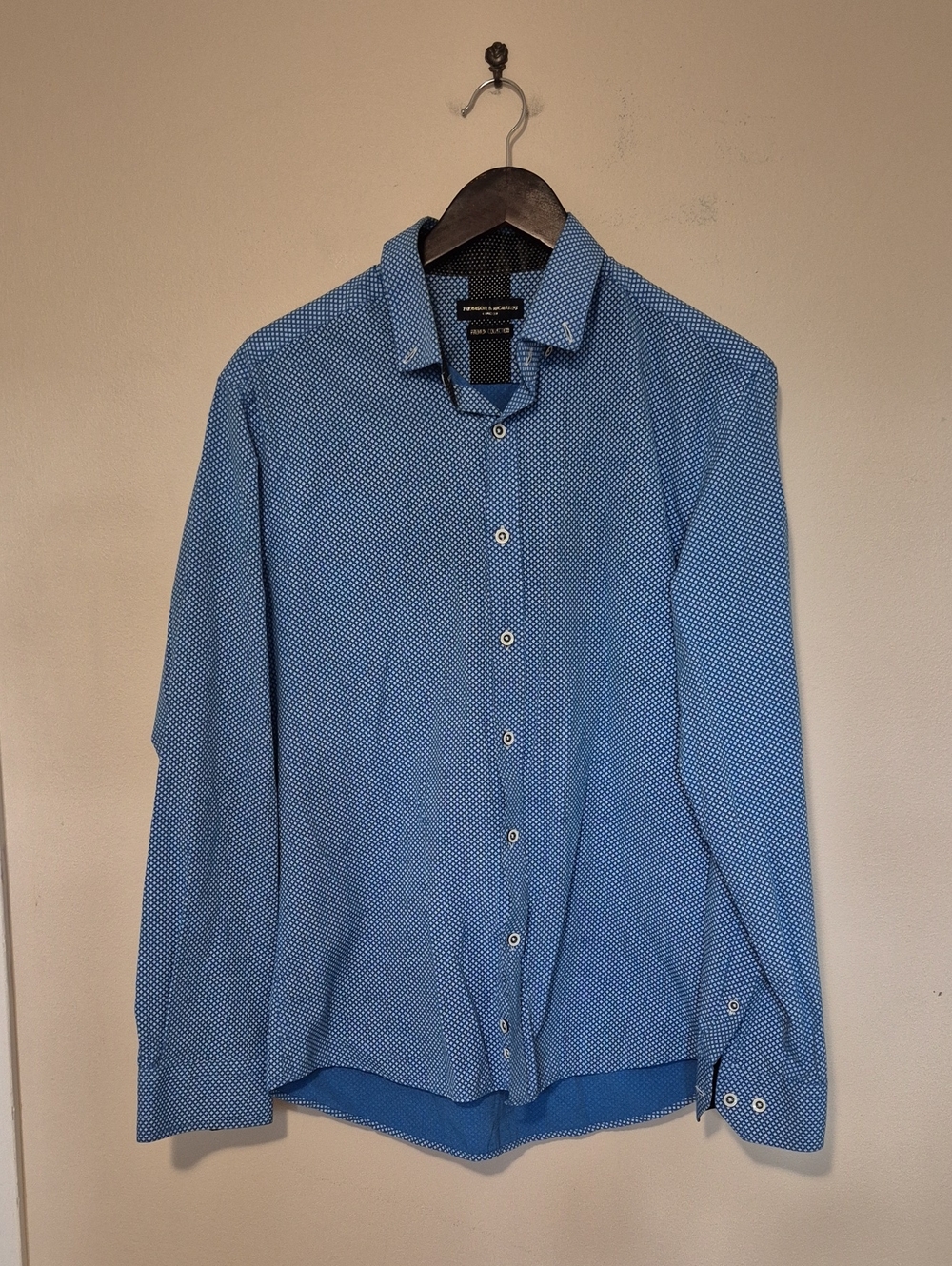 Thomson & Richards Blue Geo Print Men's Button-Up Shirt